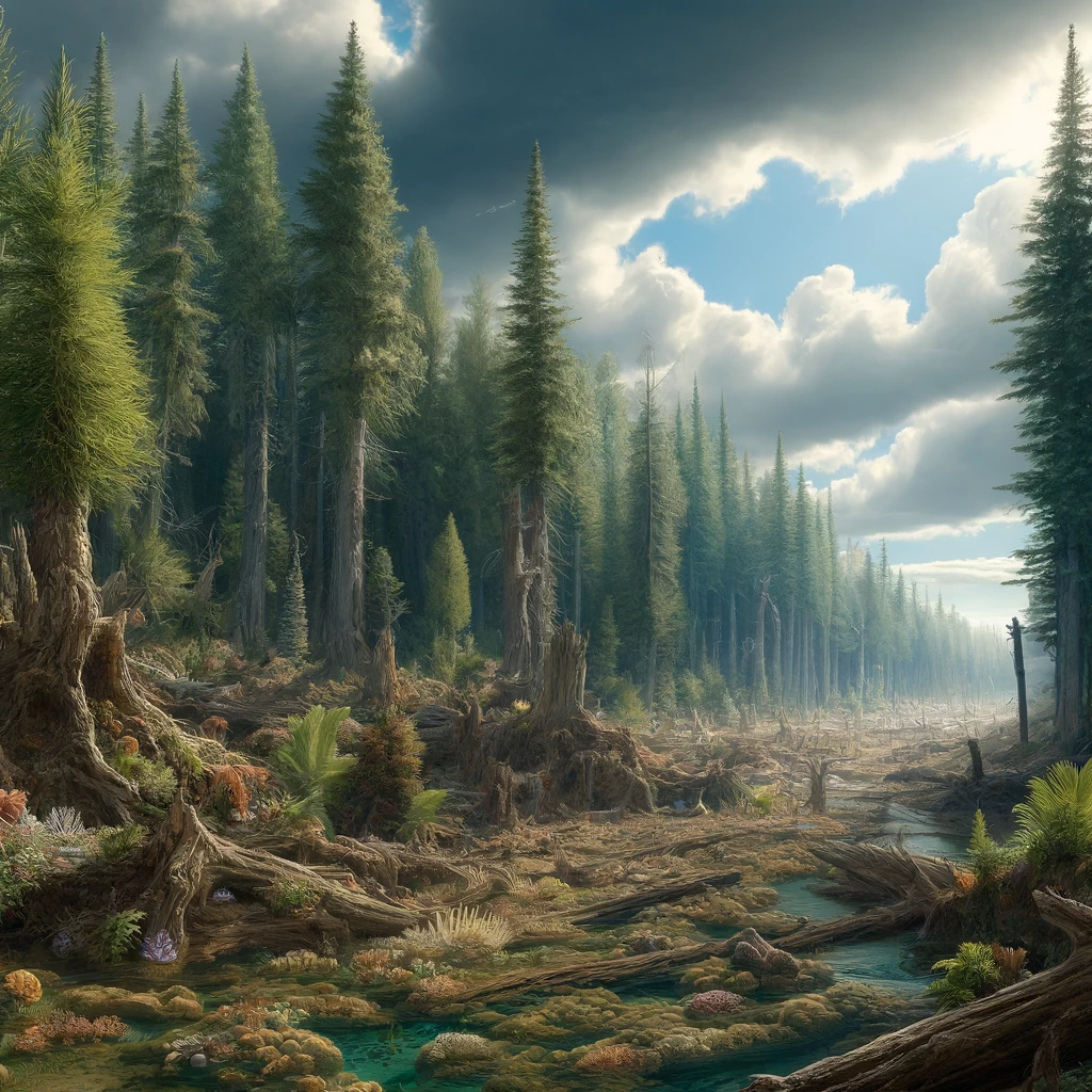 bosque de pinos que formaron la leonardita
