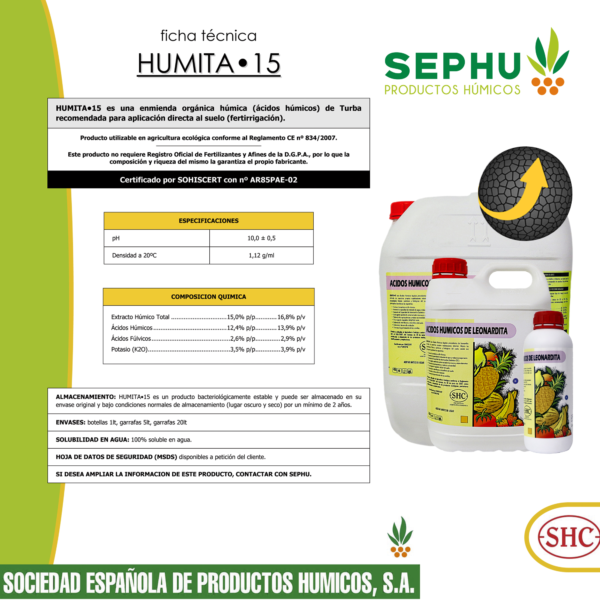 ficha tecnica húmita 15